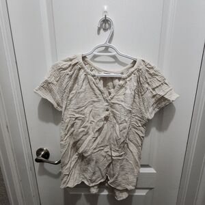 Elegant Cream Button-Up Blouse